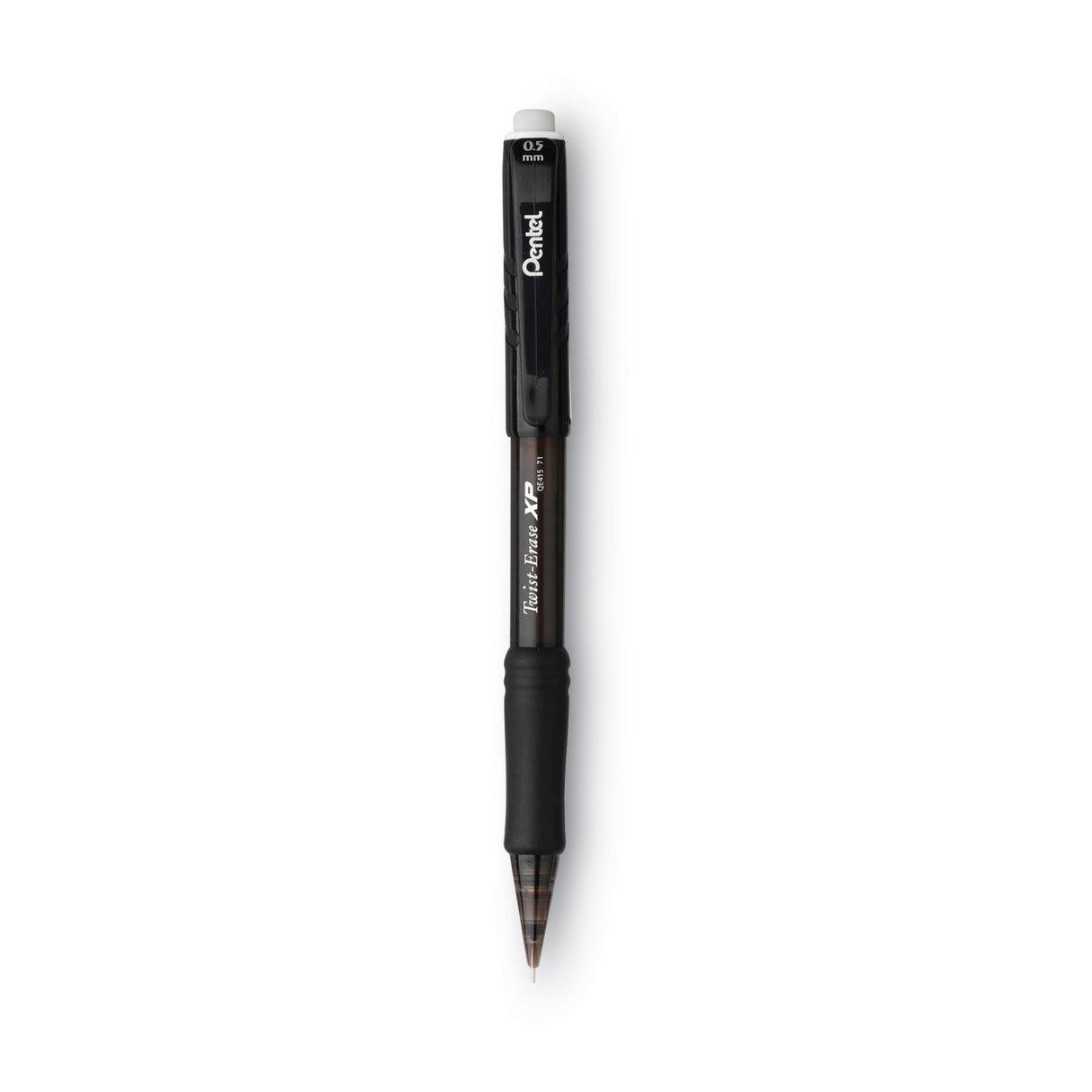 Pentel Twist-Erase EXPRESS Mechanical Pencil, 0.5 mm, HB (#2), Black Lead, Black Barrel, Dozen (QE415A)