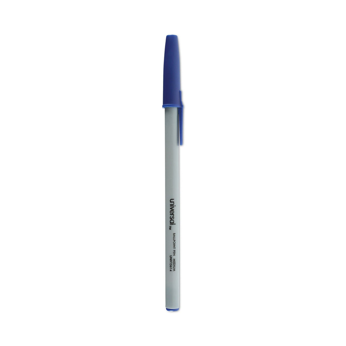 Universal Ballpoint Pen Value Pack, Stick, Medium 1 mm, Blue Ink, Gray/Blue Barrel, 60/Pack (UNV15614)