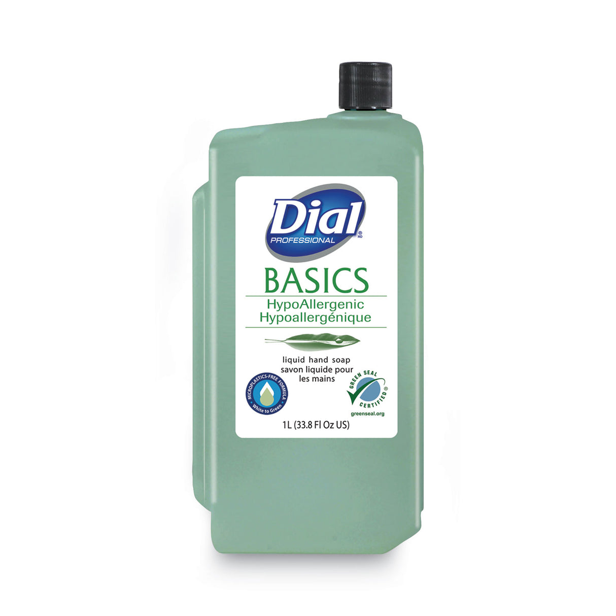 Dial Basics MP Free Liquid Hand Soap Refill, Unscented, 1 L, 8/Carton (33821)