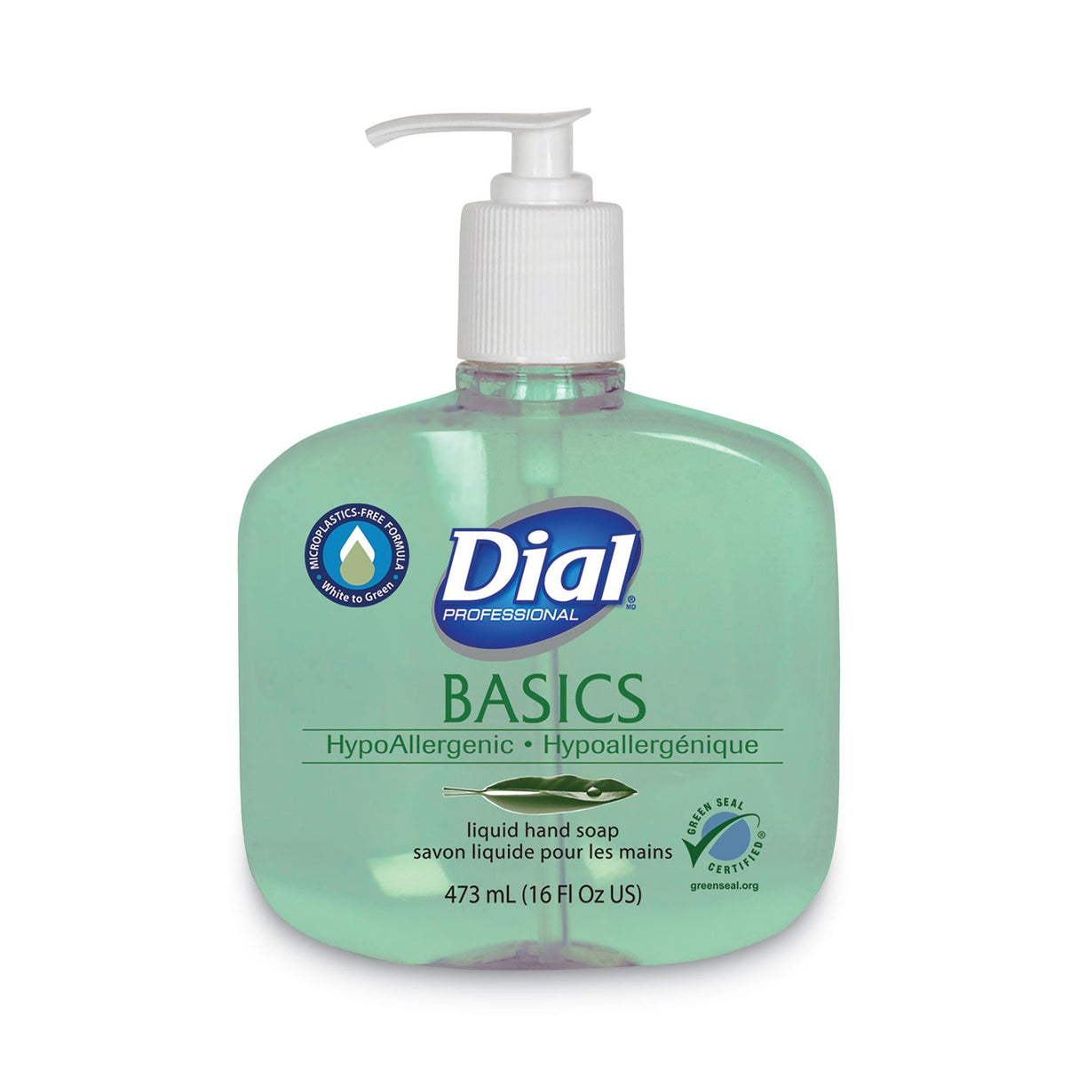 Dial Basics MP Free Liquid Hand Soap, Unscented, 16 oz, 12/Carton (33815)