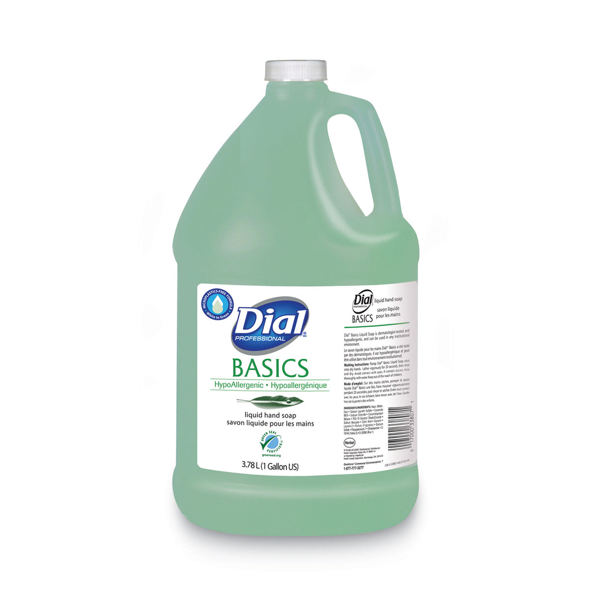 Dial Basics MP Free Liquid Hand Soap Refill, Honeysuckle Scent, 3.78 L, 4/Carton (33809)
