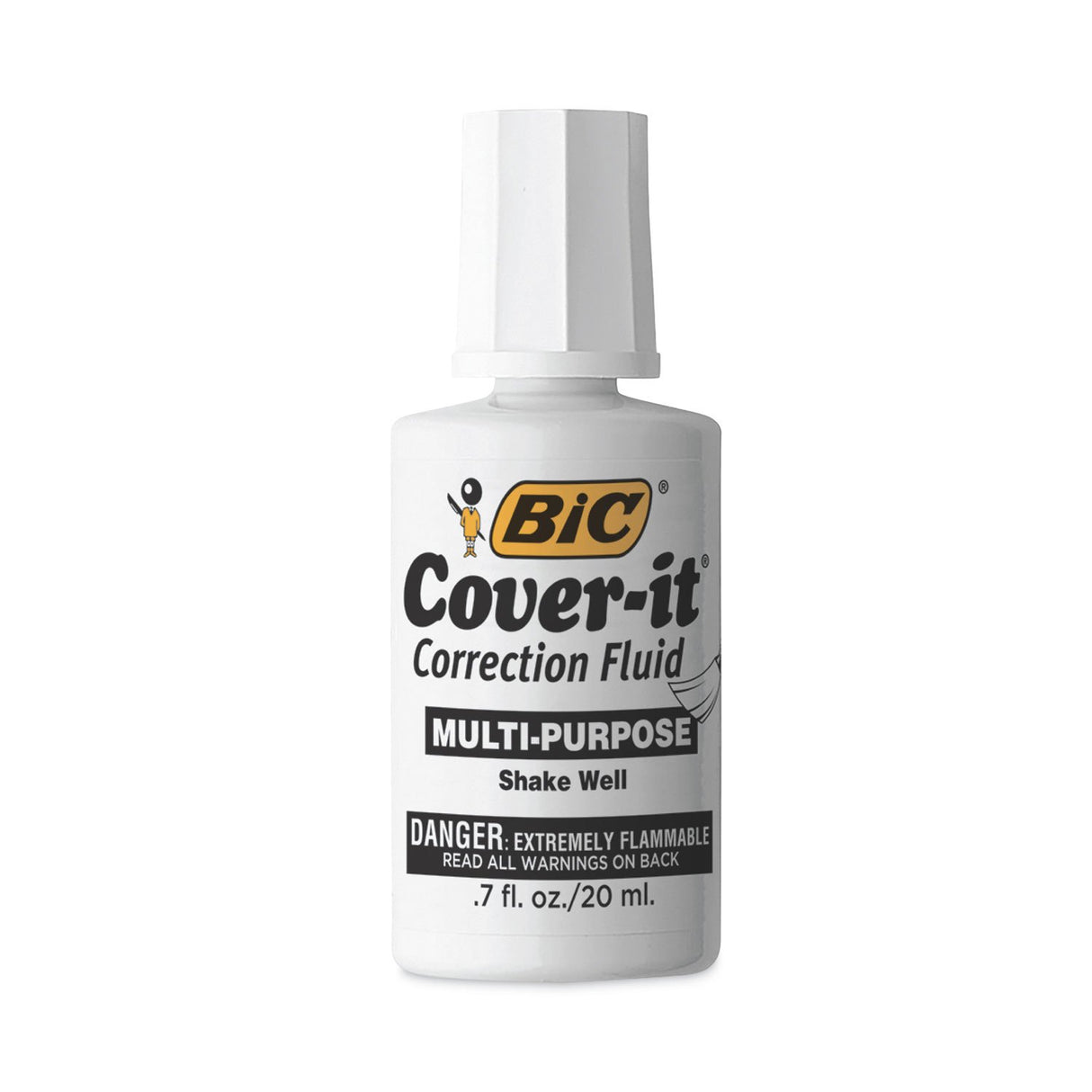 BIC Cover-It Correction Fluid, 20 ml Bottle, White (WOC12WE)
