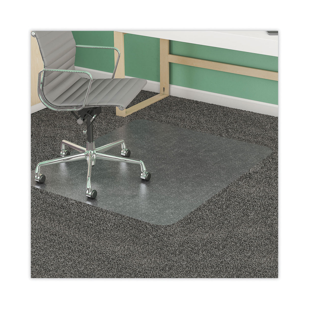 Deflecto SuperMat Frequent Use Chair Mat, Med Pile Carpet, Roll, 45 x 53, Rectangular, Clear (CM14242COM)