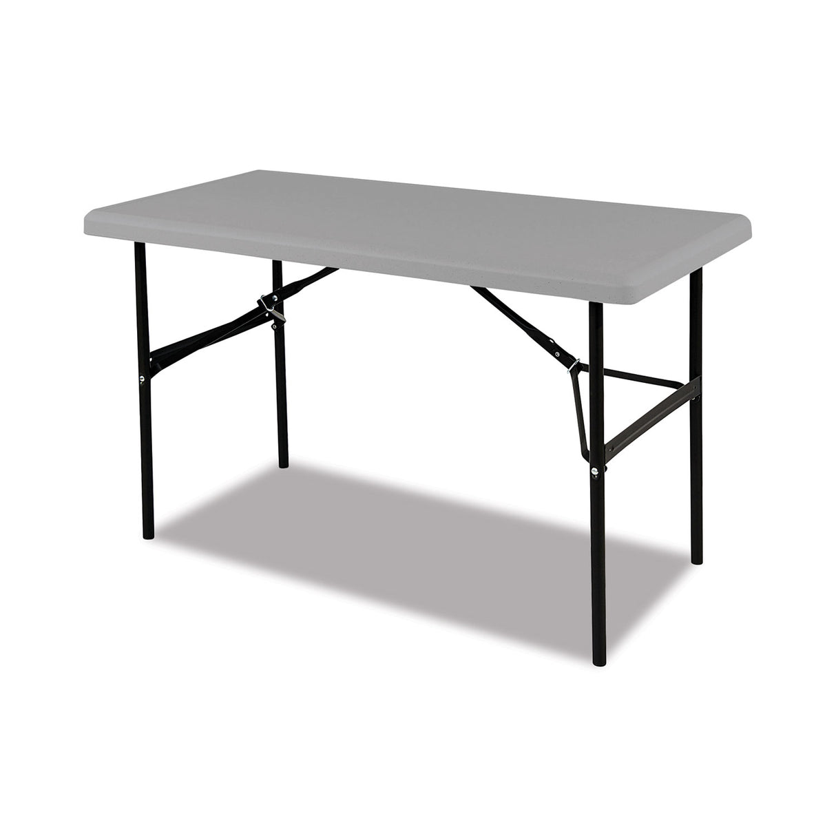 AbilityOne 7105016976843 SKILCRAFT Blow Molded Folding Tables, Rectangular, 48 x 24 x 20, Gray