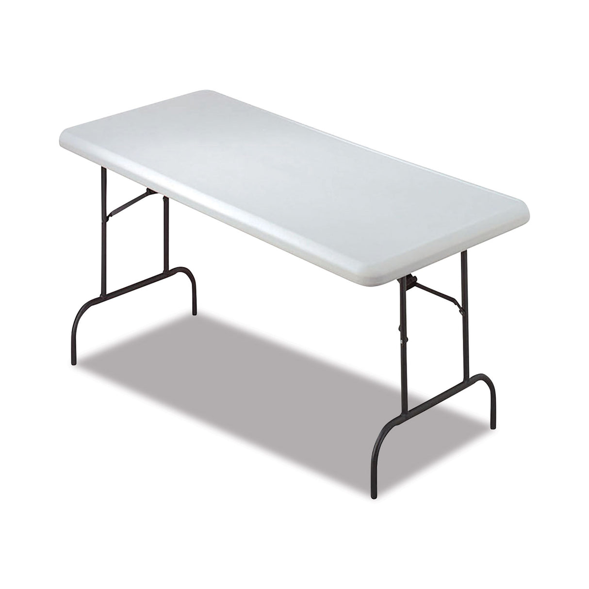 AbilityOne 7105016976844 SKILCRAFT Blow Molded Folding Tables, Rectangular, 60 x 30 x 29, Gray