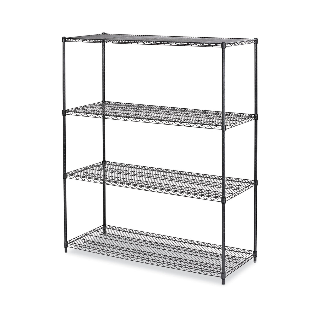 Alera All-Purpose Wire Shelving Starter Kit, Four-Shelf, 60w x 24d x 72h, Black Anthracite Plus (ALESW206024BA)