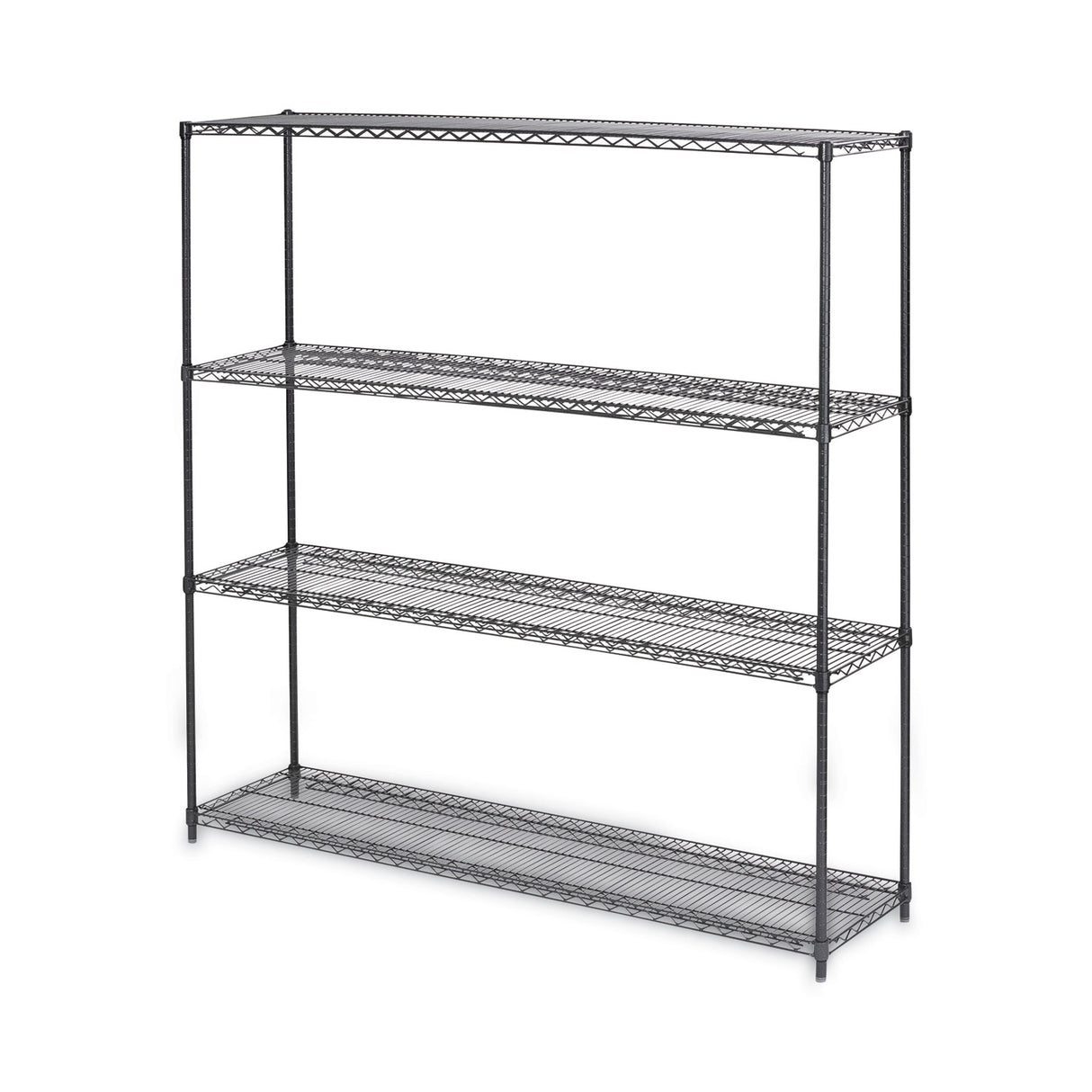 Alera BA Plus Wire Shelving Kit, Four-Shelf, 72w x 18d x 72h, Black Anthracite Plus (ALESW207218BA)