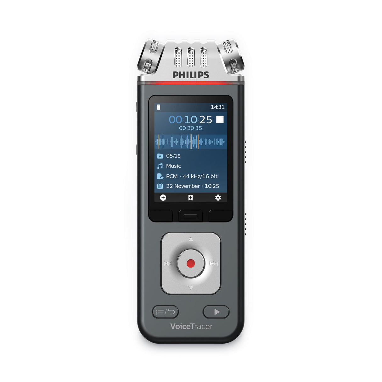 Philips Voice Tracer DVT6110 Digital Recorder, 8 GB, Black