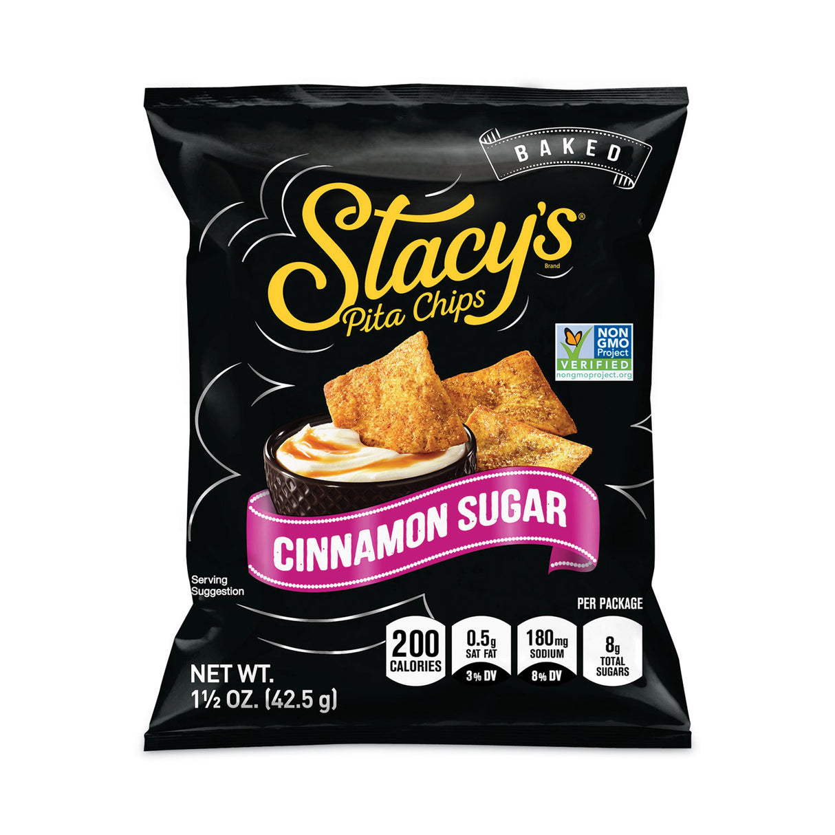 Stacy's Pita Chips, 1.5 oz Bag, Cinnamon Sugar, 24/Carton (20900651)