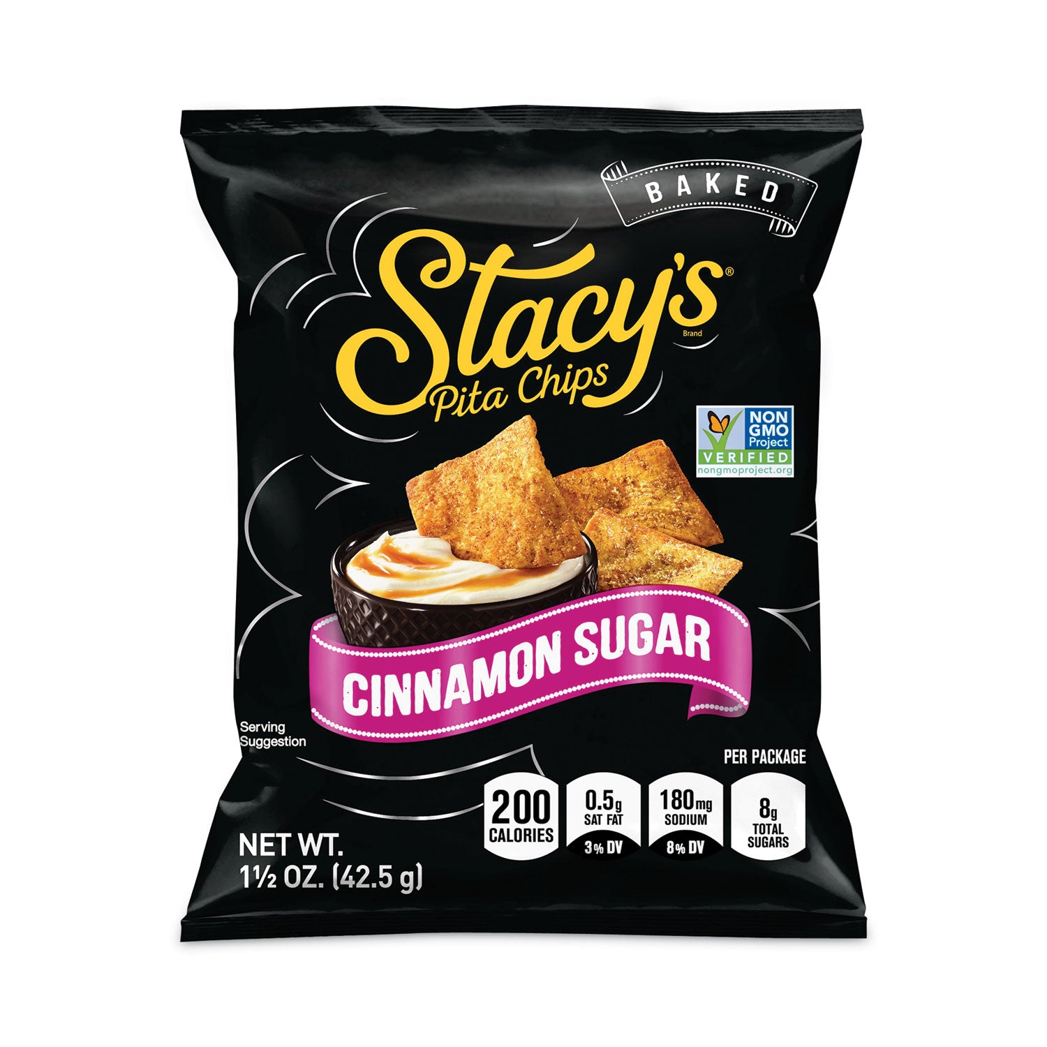 Stacy's Pita Chips, 1.5 oz Bag, Cinnamon Sugar, 24/Carton (20900651)