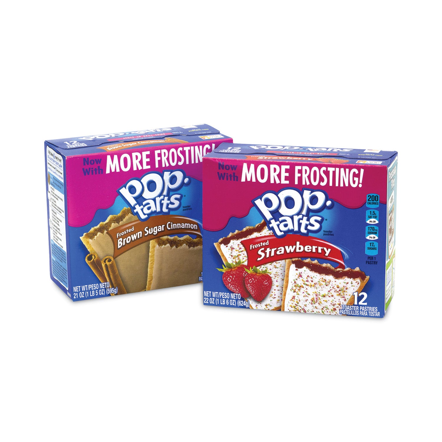 Kellogg's Pop Tarts, Brown Sugar Cinnamon/Strawberry, 2 Tarts/Pouch, 12 Pouches/Pack, 2 Packs/Carton (22000456)