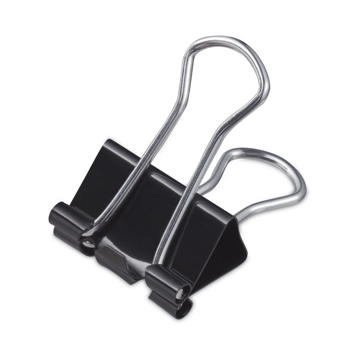 Universal Binder Clips with Storage Tub, Small, Black/Silver, 40/Pack (UNV11140)