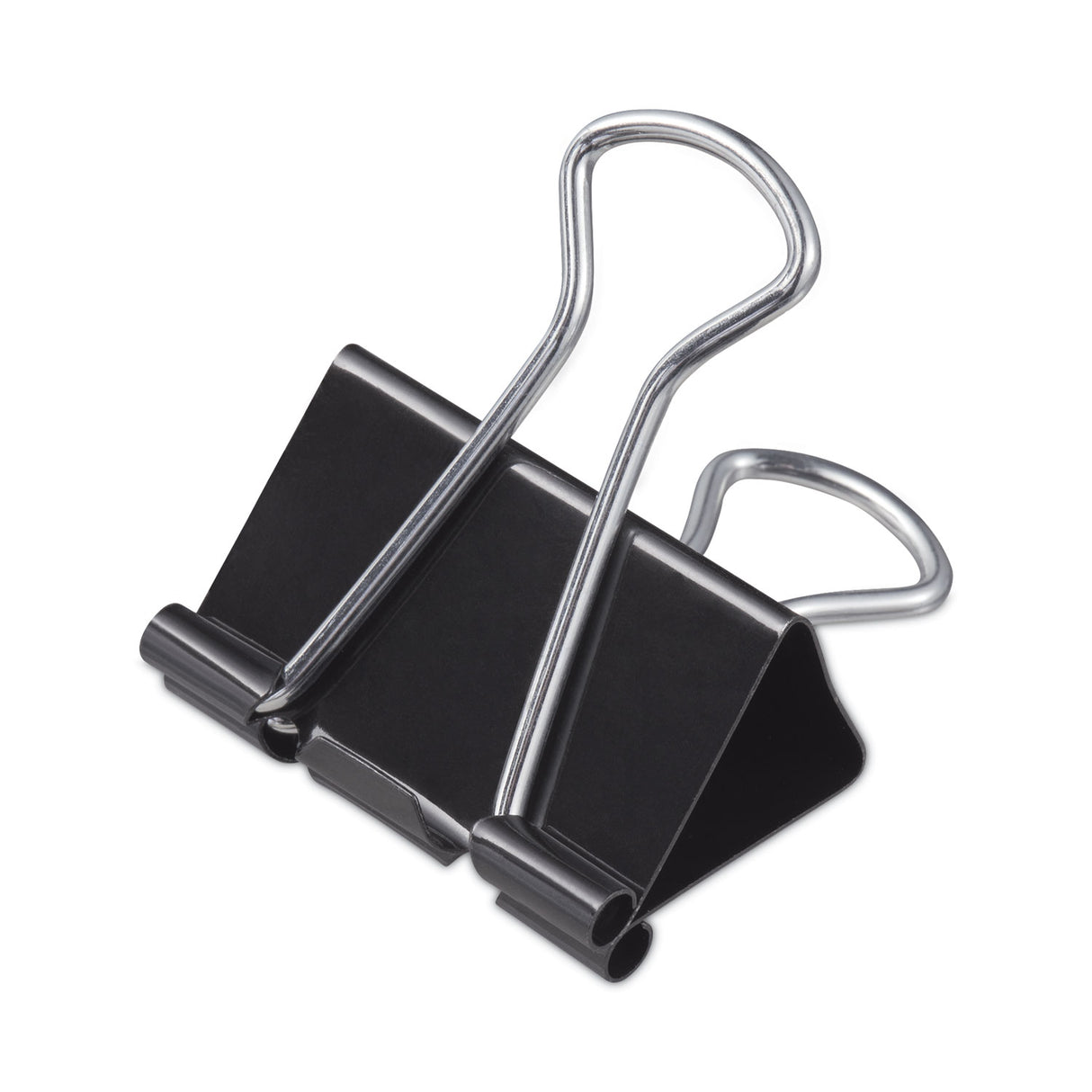 Universal Binder Clips with Storage Tub, Medium, Black/Silver, 24/Pack (UNV11124)