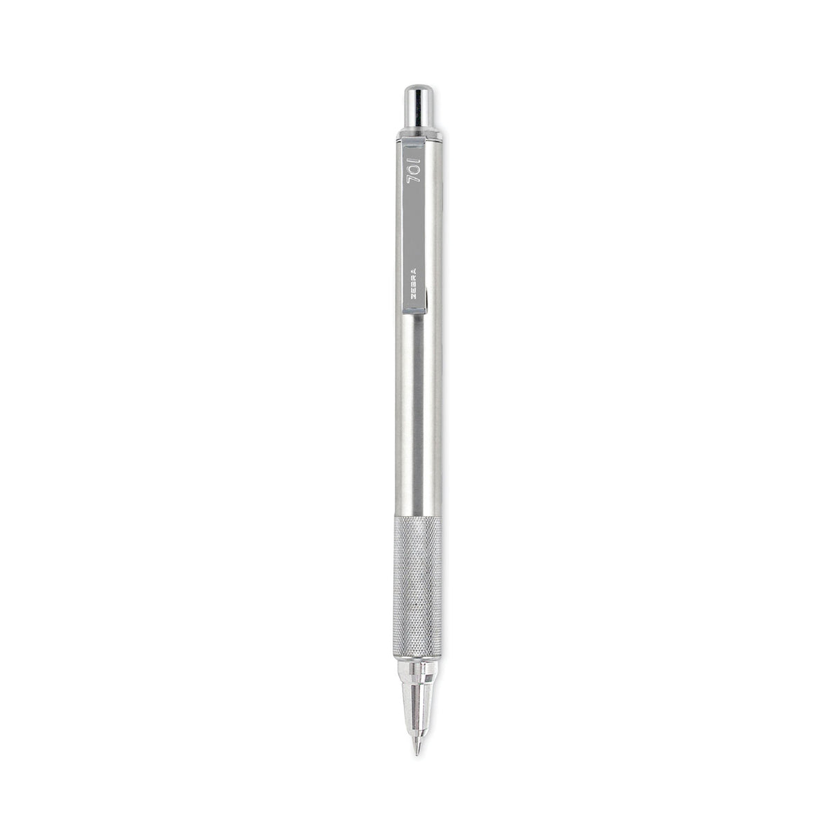 Zebra F-701 Ballpoint Pen, Retractable, Fine 0.7 mm, Black Ink, Stainless Steel/Black Barrel (29411)