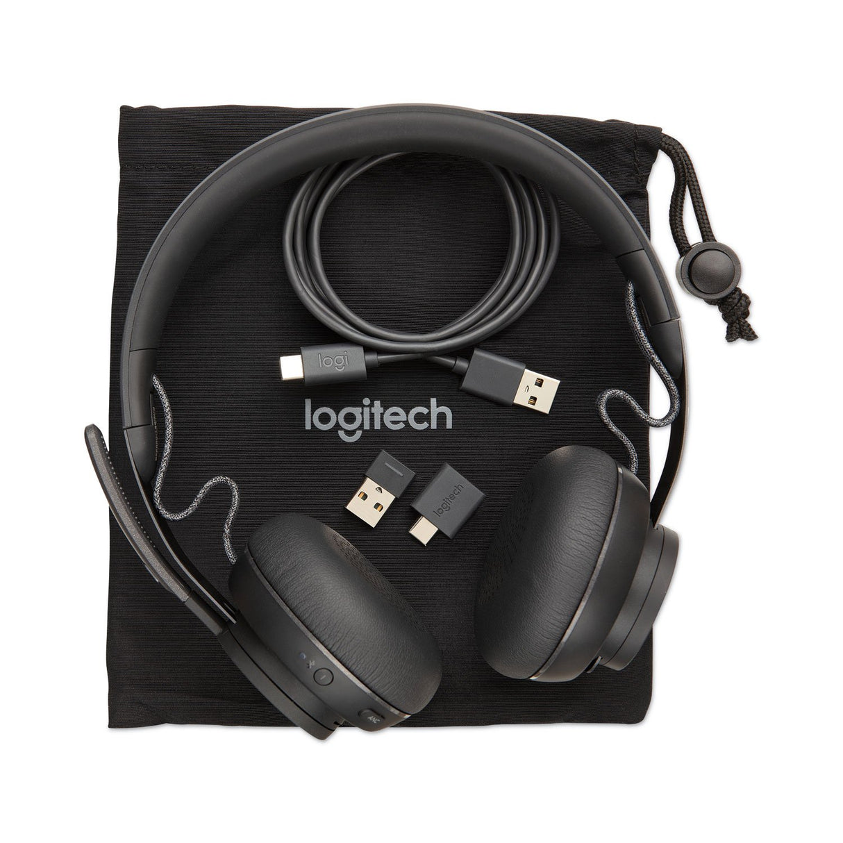 Logitech Zone Wireless Plus UC Binaural Over The Head Headset, Black (981000918)