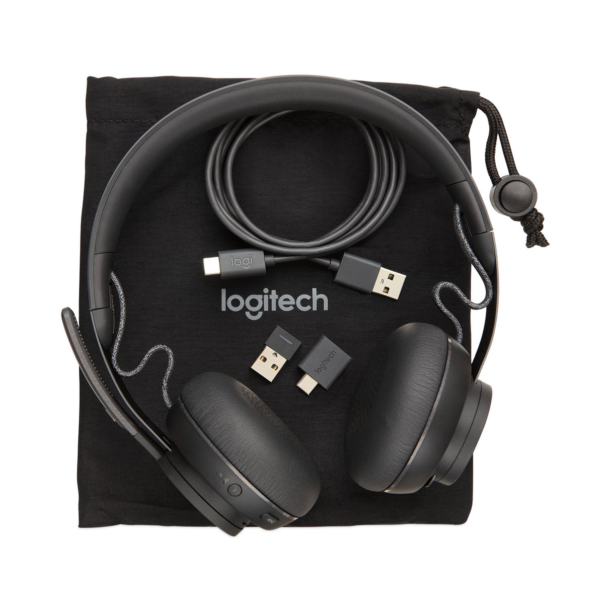 Logitech Zone Wireless Plus MSFT Binaural Over The Head Headset, Black (981000858)