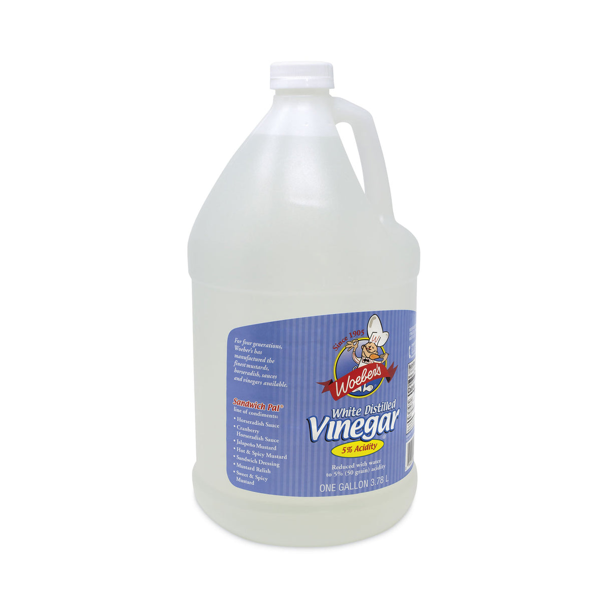Woeber's White Distilled Vinegar, 1 gal Bottle, 6/Carton (22001029)