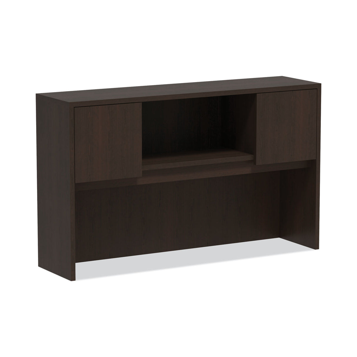 Alera Valencia Series Hutch with Doors, 4 Compartments, 58.88w x 15d x 35.38h, Espresso (ALEVA286015ES)