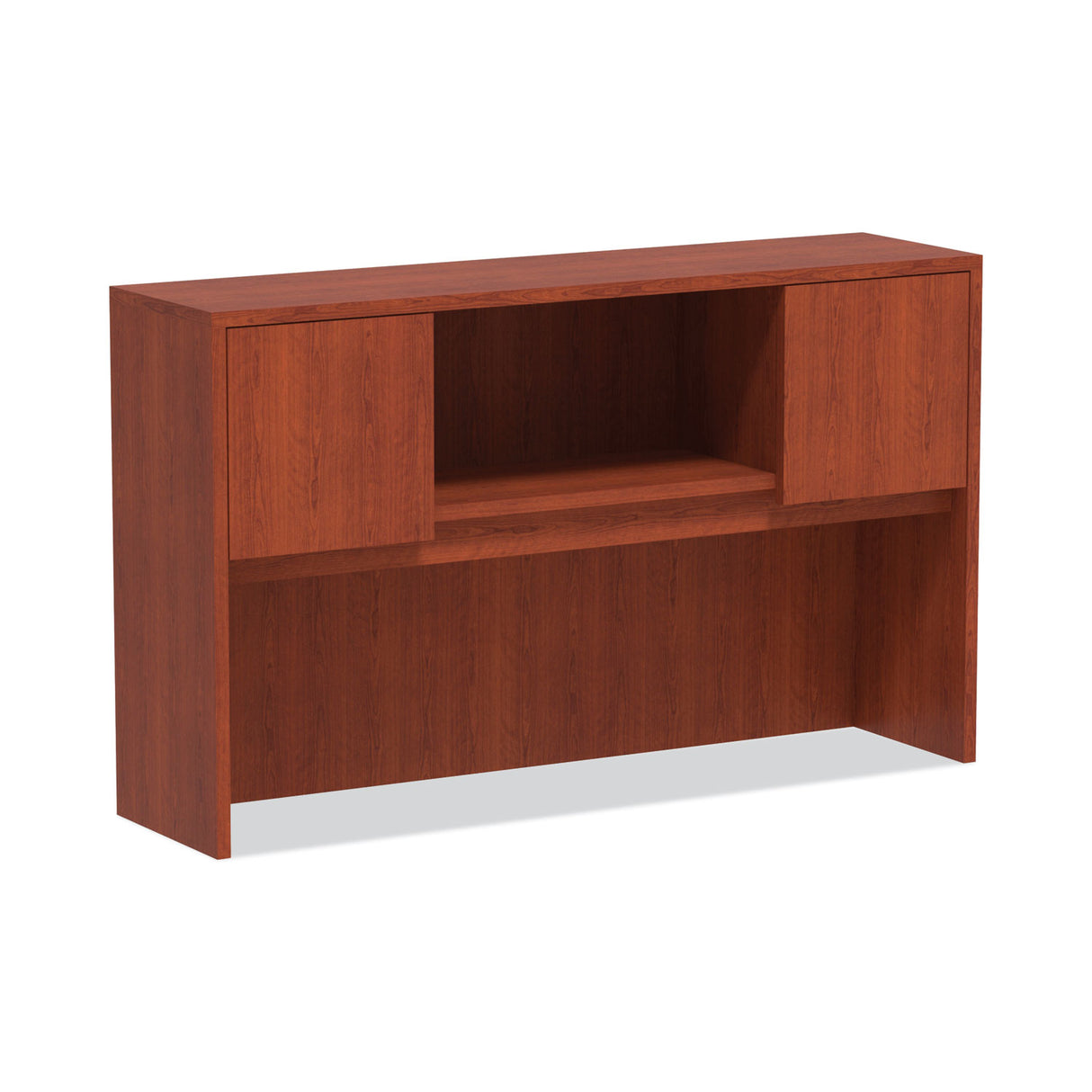 Alera Valencia Series Hutch with Doors, 4 Compartments, 58.88w x 15d x 35.38h, Medium Cherry (ALEVA286015MC)