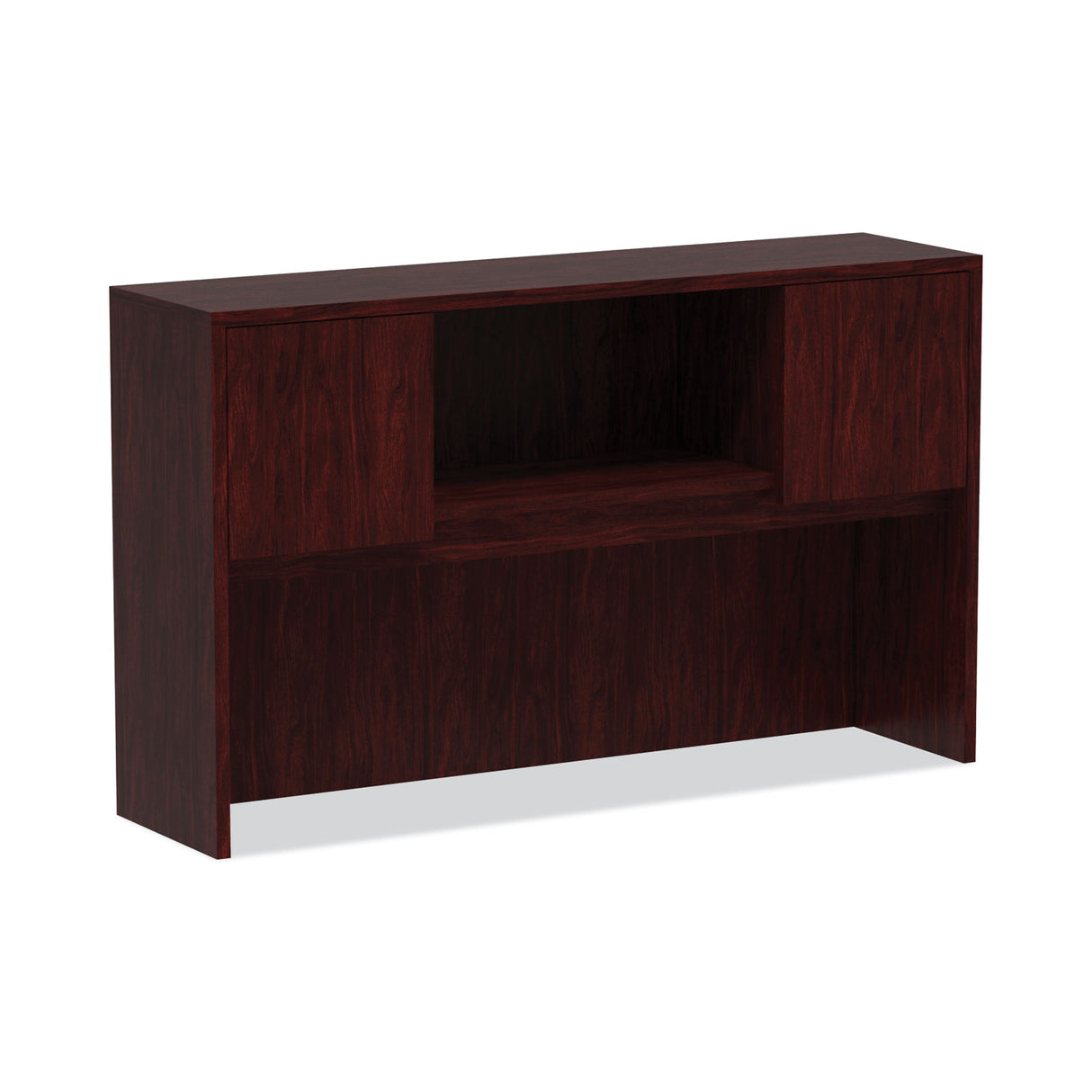 Alera Valencia Series Hutch with Doors, 4 Compartments, 58.88w x 15d x 35.38h, Mahogany (ALEVA286015MY)