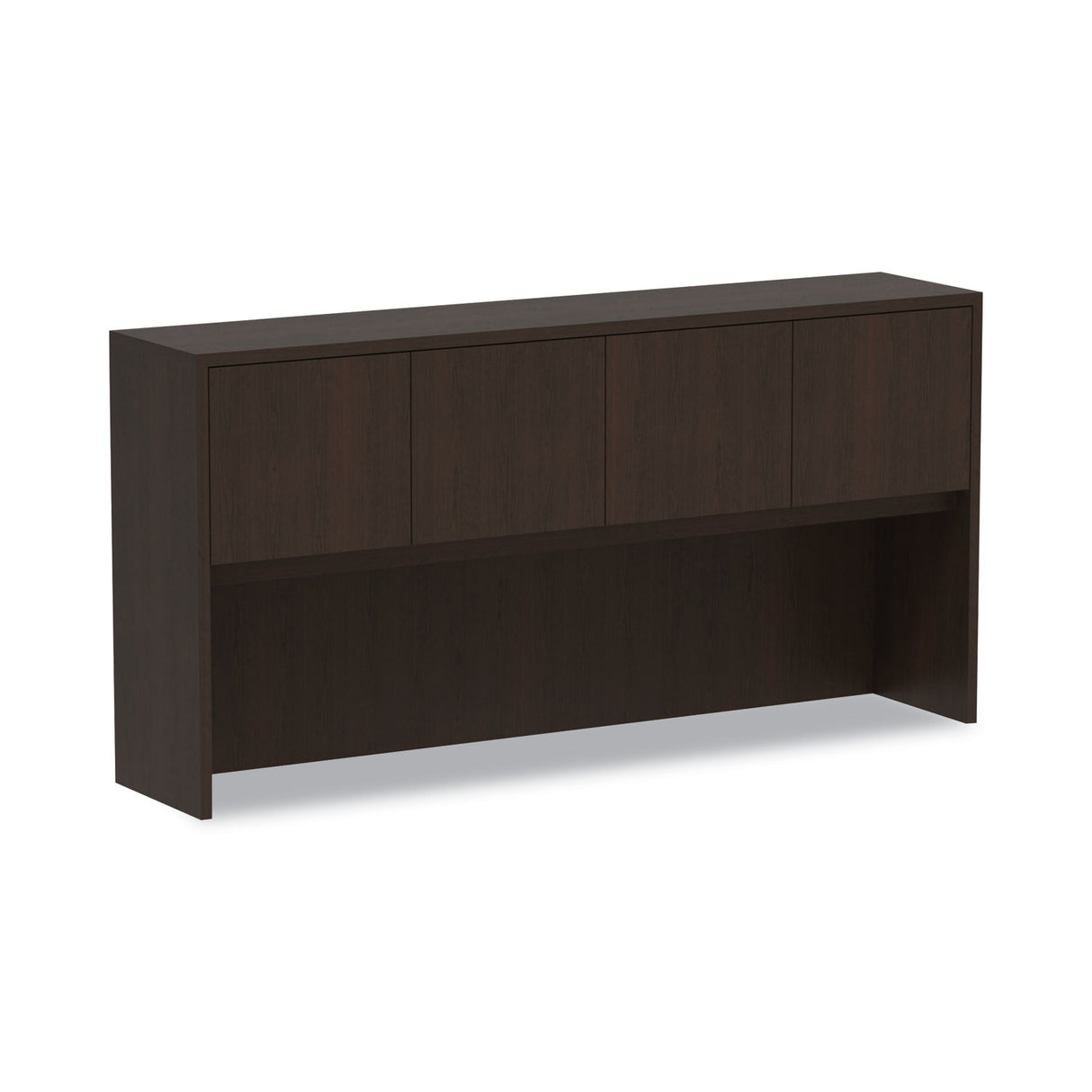 Alera Valencia Series Hutch with Doors, 4 Compartments, 70.63w x 15d x 35.38h, Espresso (ALEVA287215ES)