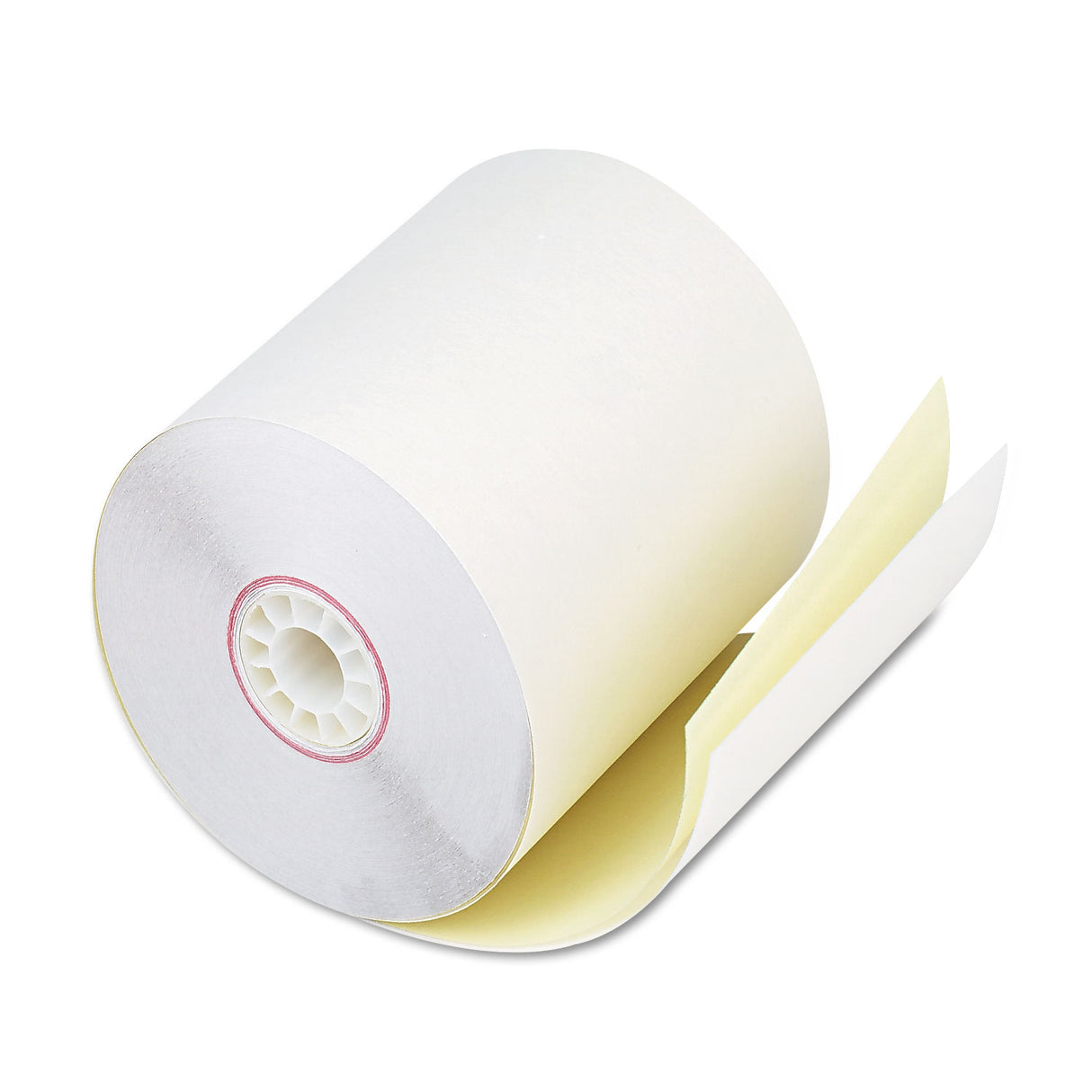 ICONEX Impact Printing Carbonless Paper Rolls, 2.75" x 90 ft, White/Canary, 50/Carton (90770459)