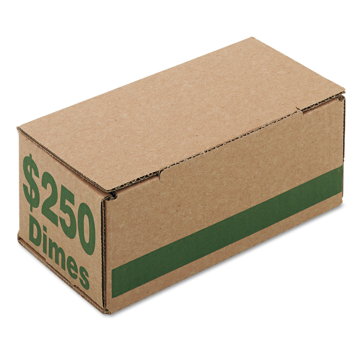 ICONEX Corrugated Cardboard Coin Storage with Denomination Printed On Side, 8.06 x 3.31 x 3.19, Green (94190088)