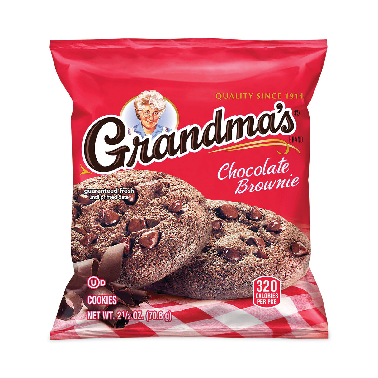 Grandma's Big Chocolate Brownie, 2.5 oz Packet, 2 Brownies/Pack, 60 Packs/Carton (29500062)