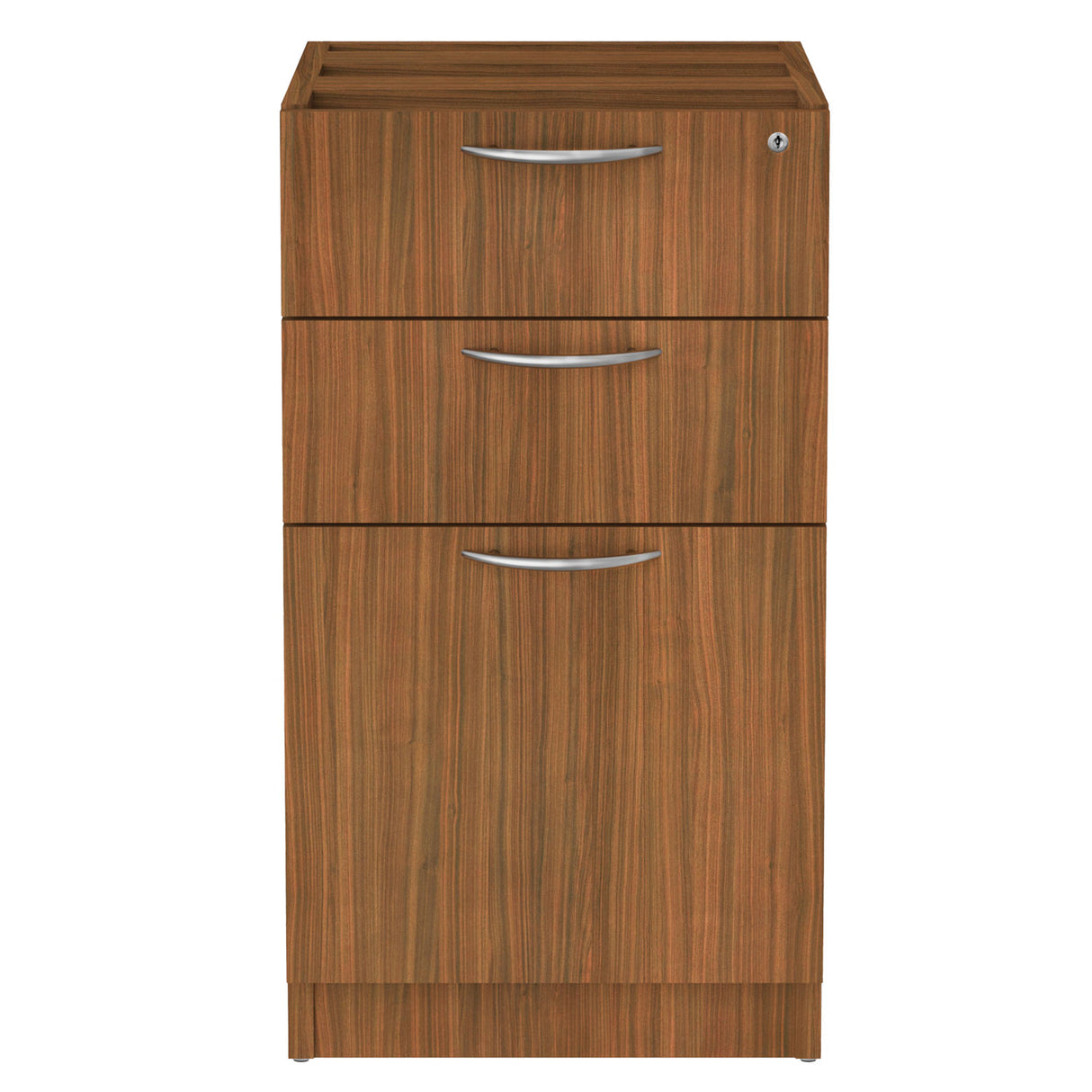 Alera Valencia Series Full Pedestal File, Left/Right, 3-Drawer: Box/Box/File, Legal/Letter, Modern Walnut,15.63 x 20.5 x 28.5 (ALEVA532822WA)
