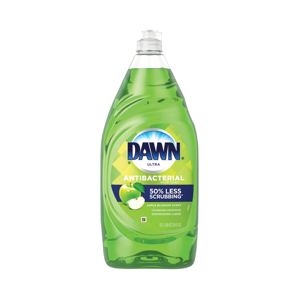 Dawn Ultra Antibacterial Dishwashing Liquid, Apple Blossom Scent, 38 oz Bottle, 8/Carton (01134)