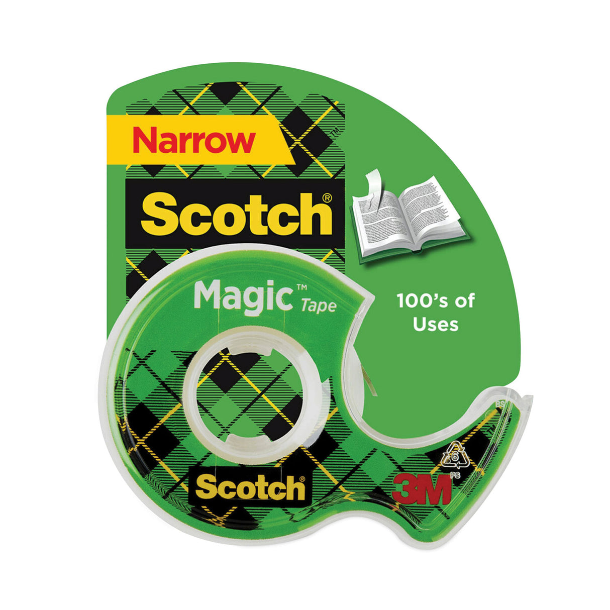 Scotch Magic Tape in Handheld Dispenser, 1" Core, 0.5" x 37.5 ft, Clear (104)