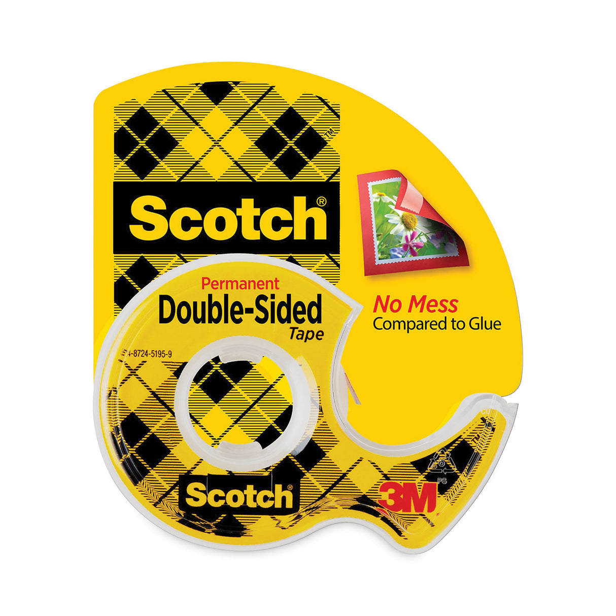 Scotch Double-Sided Permanent Tape in Handheld Dispenser, 1" Core, 0.5" x 20.83 ft, Clear (136)