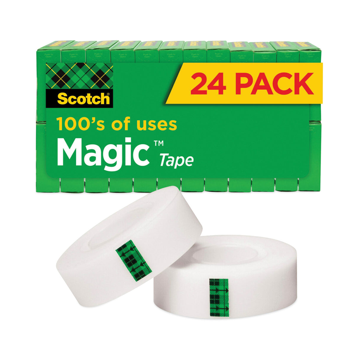 Scotch Magic Tape Value Pack, 1" Core, 0.75" x 83.33 ft, Clear, 24/Pack (810K24)