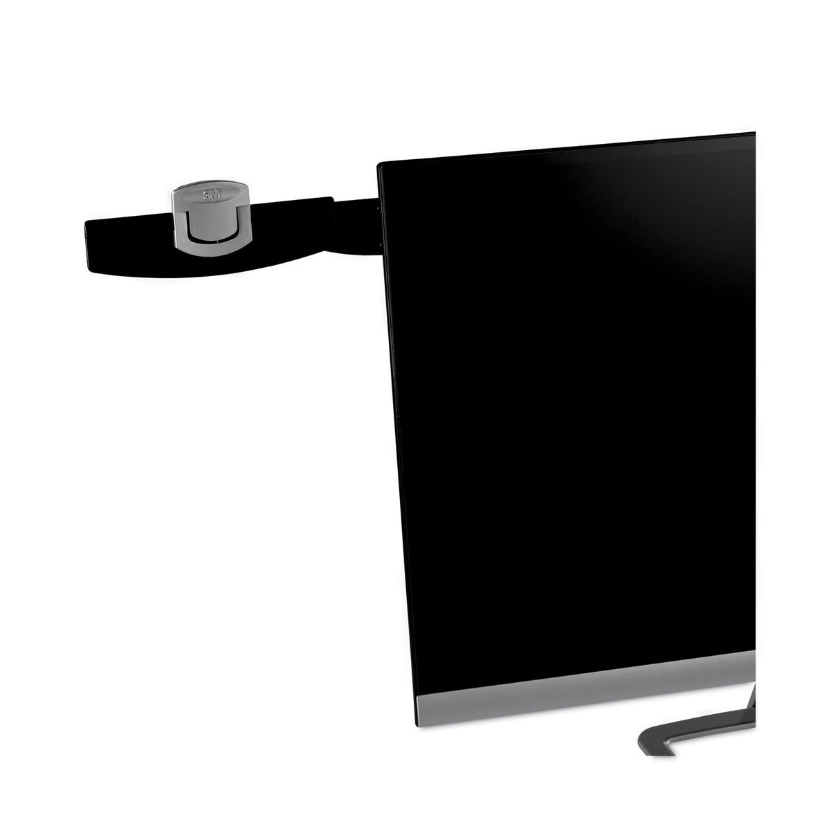3M Swing Arm Copyholder, Adhesive Monitor Mount, 30 Sheet Capacity, Plastic, Black/Silver Clip (DH240MB)