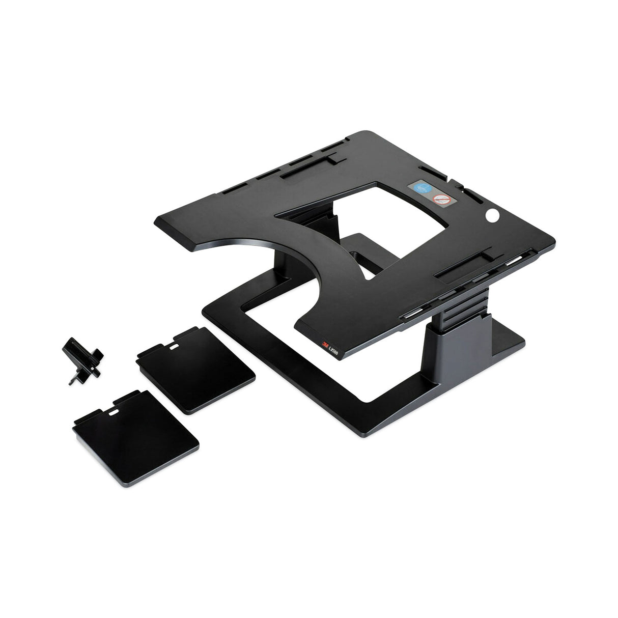 3M Adjustable Notebook Riser, 13" x 13" x 4" to 6", Black, Supports 20 lbs (LX500)