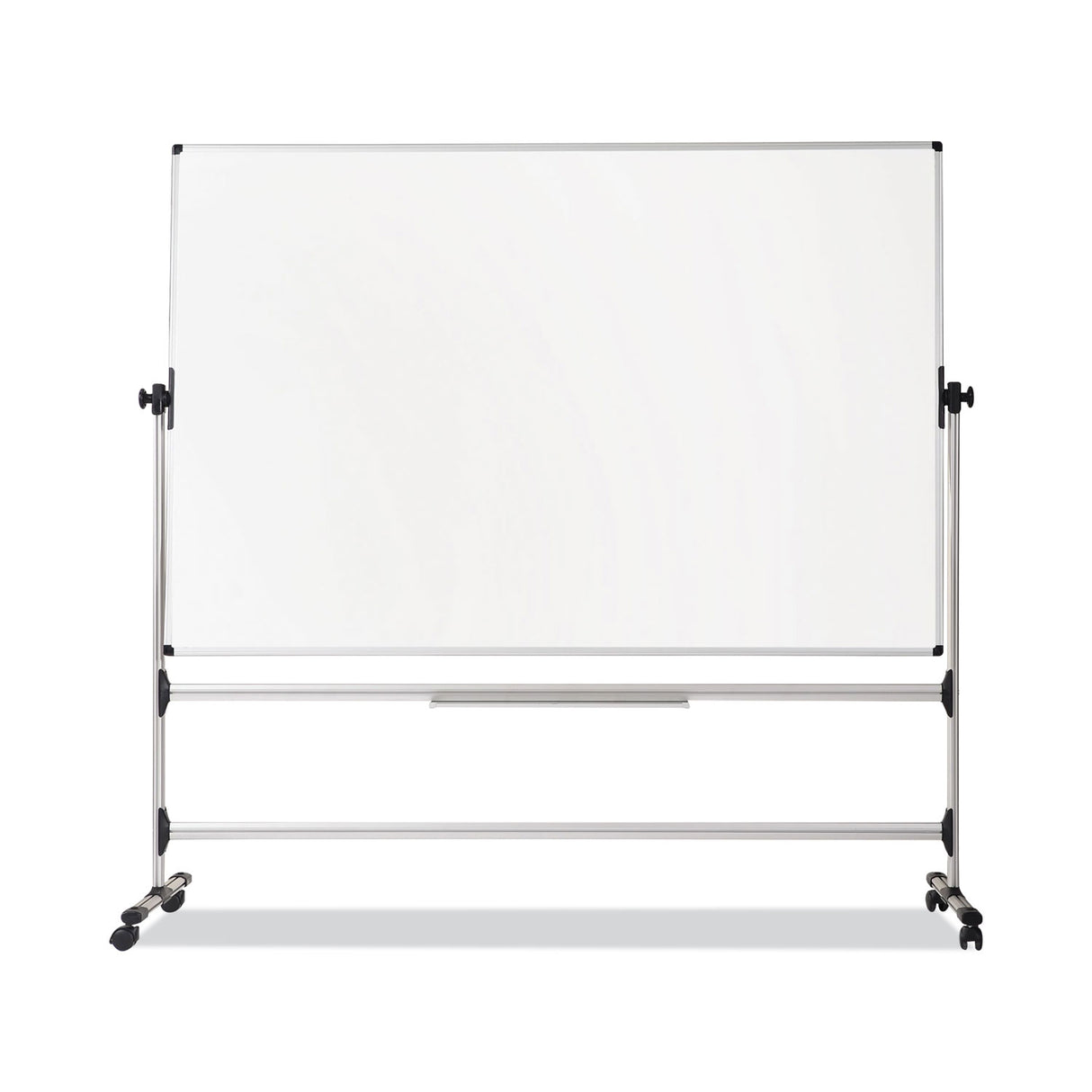 MasterVision Earth Silver Easy Clean Mobile Revolver Dry Erase Boards, 48 x 70, White Surface, Silver Steel Frame (RQR0521)