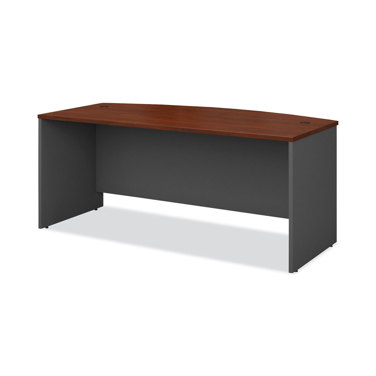Bush Series C Collection Bow Front Desk, 71.13" x 36.13" x 29.88", Hansen Cherry/Graphite Gray (WC24446)