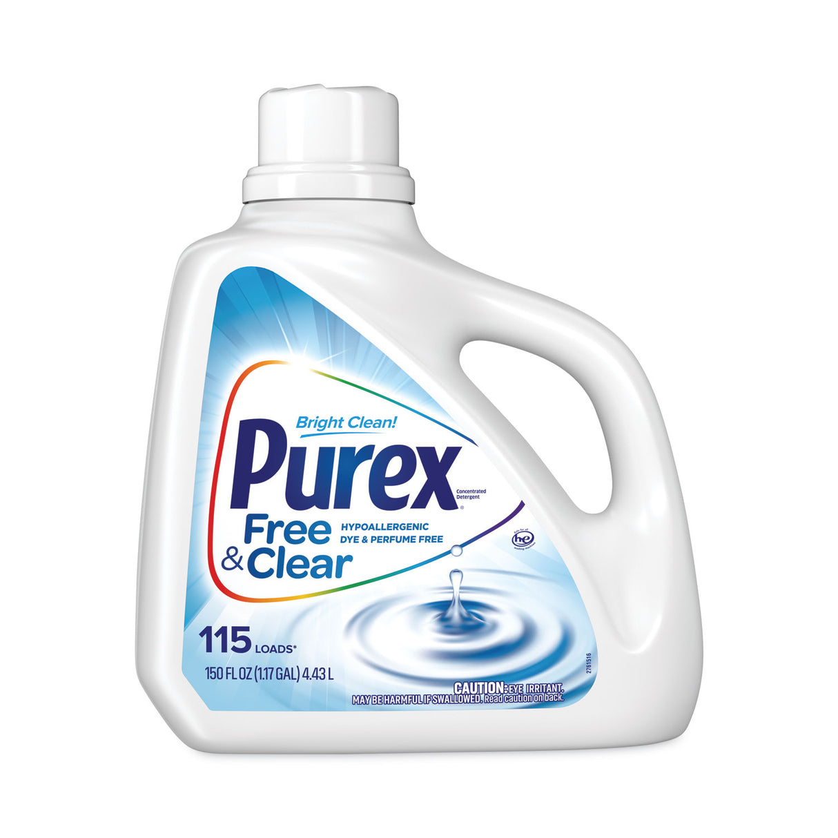 Purex® Free and Clear Liquid Laundry Detergent, Unscented, 4 Bottles (05020)