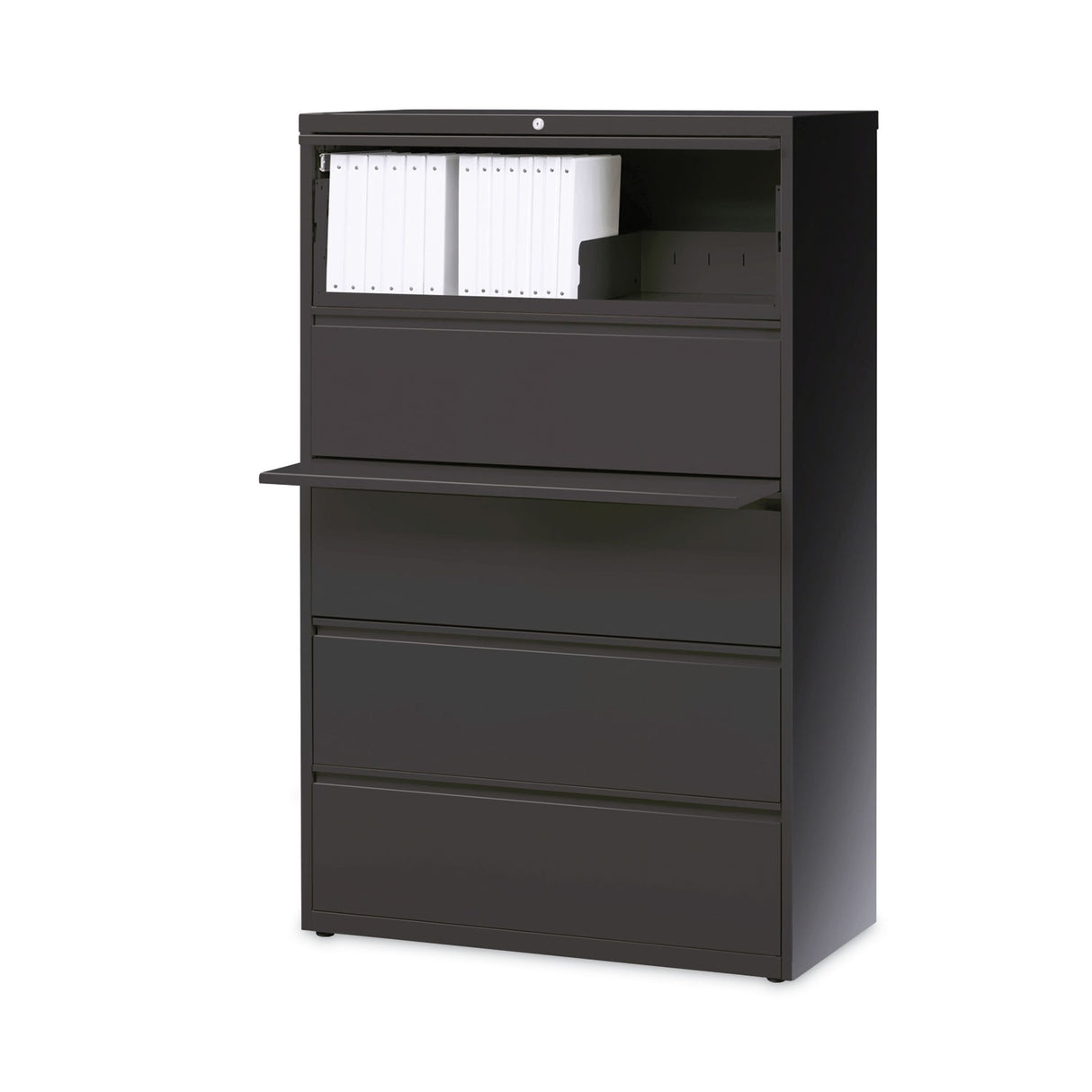 Hirsh Industries Lateral File Cabinet, 5 Letter/Legal/A4-Size File Drawers, Charcoal, 36 x 18.62 x 67.62 (16068)