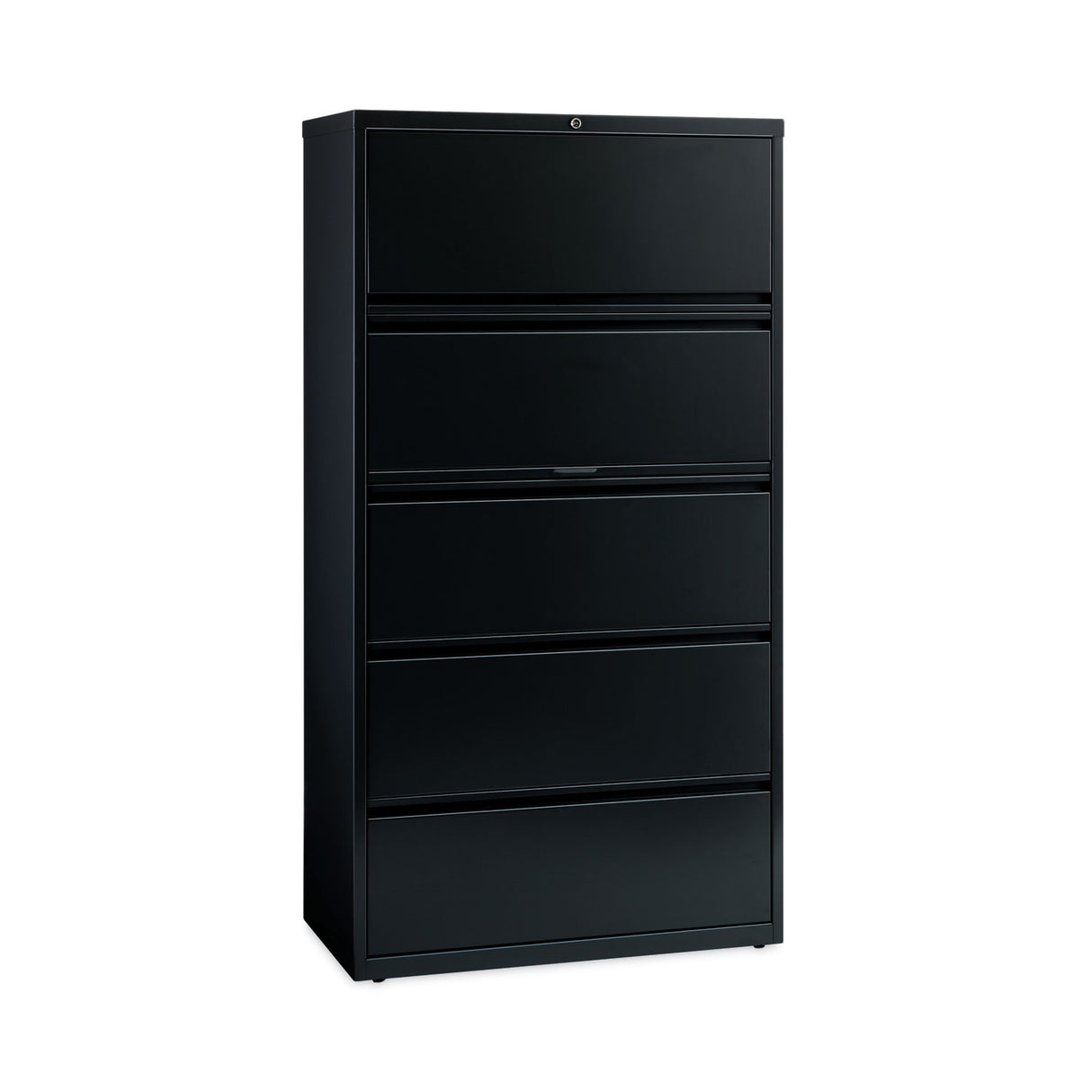 Hirsh Industries Lateral File Cabinet, 5 Letter/Legal/A4-Size File Drawers, Black, 36 x 18.62 x 67.62 (14992)
