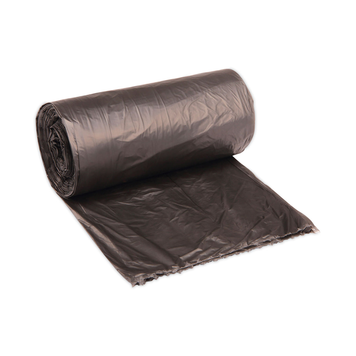 Boardwalk High-Density Can Liners, 45 gal, 19 mic, 40" x 46", Black, Perforated Roll, 25 Bags/Roll, 6 Rolls/Carton (BWK404622BLK)