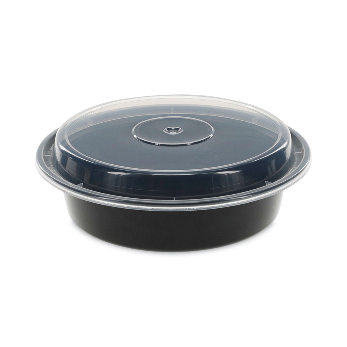 Pactiv Newspring VERSAtainer Microwavable Containers, 24 oz, 7" Diameter, Black/Clear, Plastic, 150/Carton (NC723B)