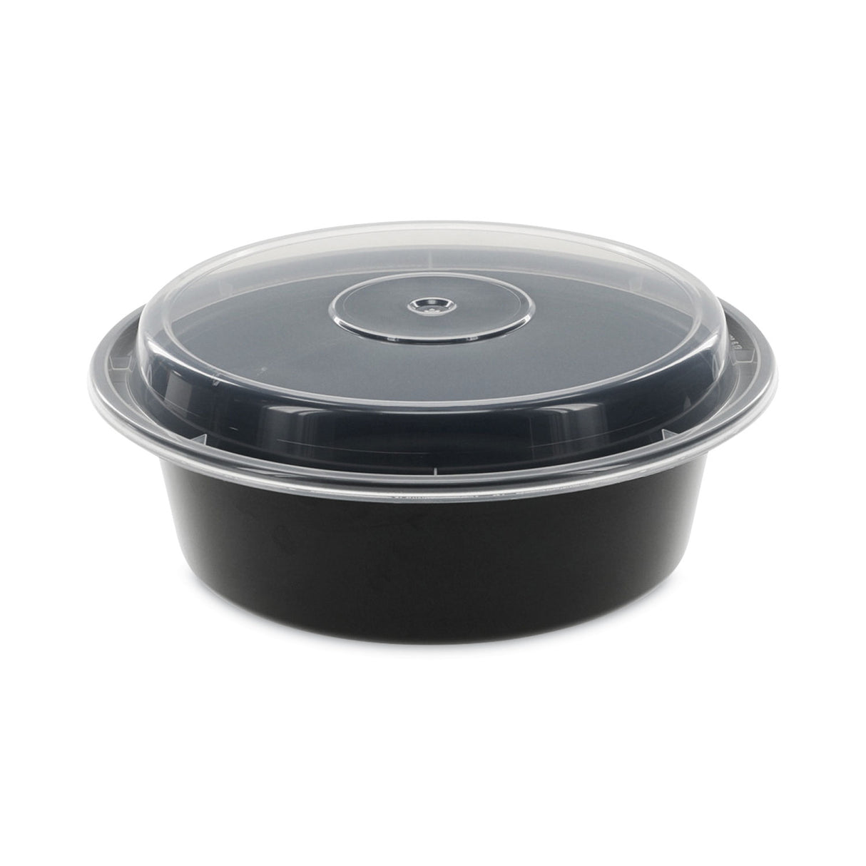 Pactiv Newspring VERSAtainer Microwavable Containers, 32 oz, 7 Diameter x 2 h, Black/Clear, Plastic, 150/Carton (NC729B)