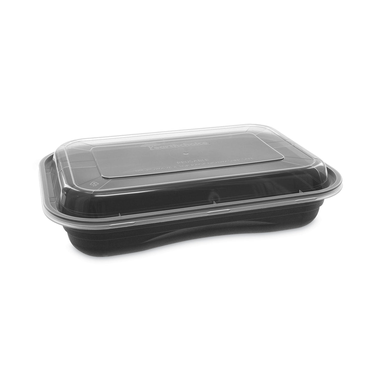 Pactiv EarthChoice Versa2Go Microwaveable Container, 27 oz, 8.4 x 5.6 x 1.4, Black/Clear, Plastic, 150/Carton (NV2GRT2786B)