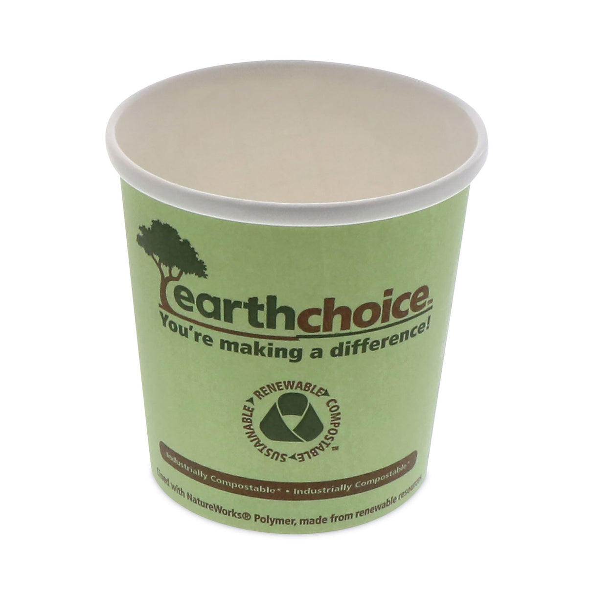 Pactiv EarthChoice Compostable Soup Cup Large, 16 oz, 3.63" Diameter x 3.88"h, Green, Paper, 500/Carton (PHSC16ECDI)