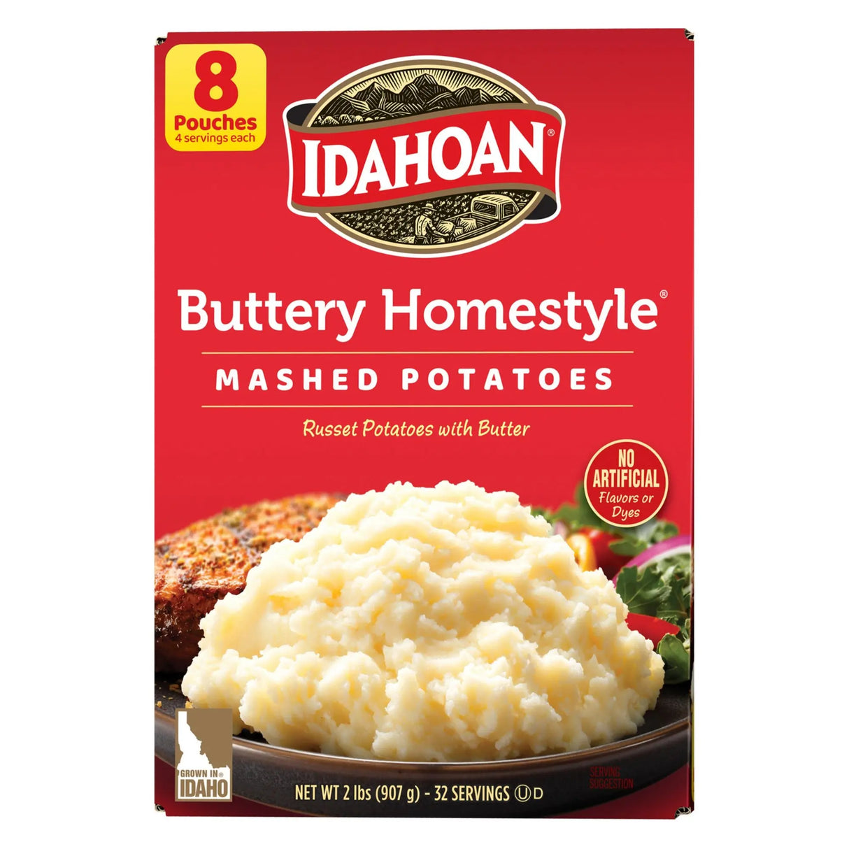 Idahoan Mashed Potatoes (8-Pack) | Buttery Homestyle Flavor in Minutes Idahoan