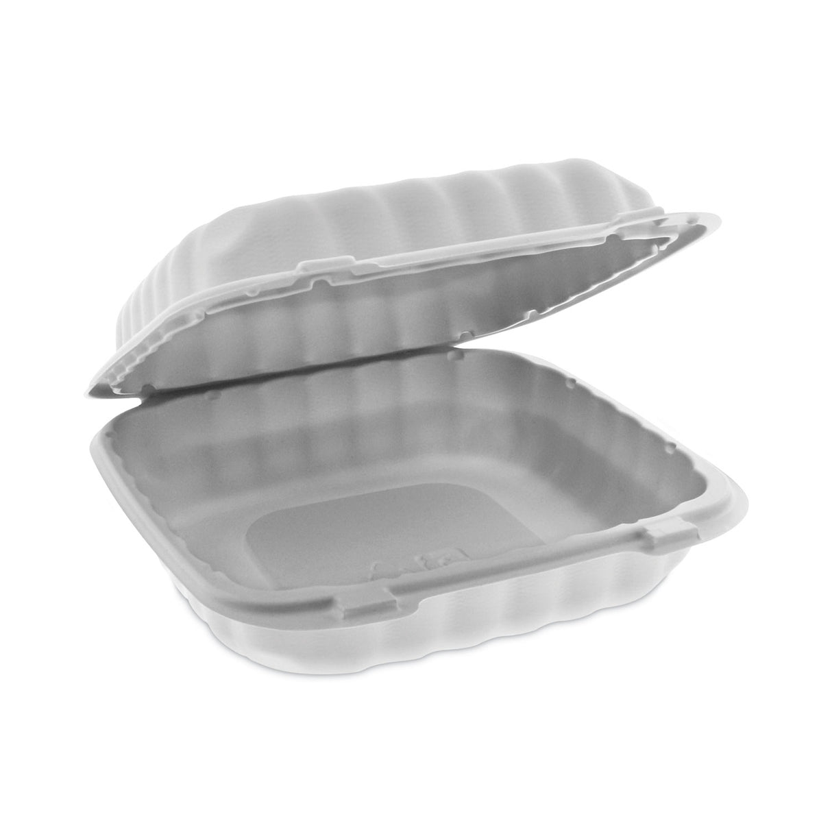 Pactiv EarthChoice SmartLock Microwavable MFPP Hinged Lid Container, 8.31 x 8.35 x 3.1, White, Plastic, 200/Carton (YCN808010000)