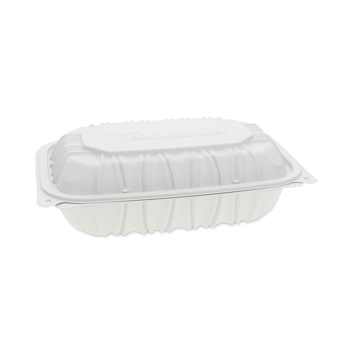 Pactiv EarthChoice Vented Microwavable MFPP Hinged Lid Container, 9 x 6 x 2.75, White, Plastic, 170/Carton (YCNW0207)