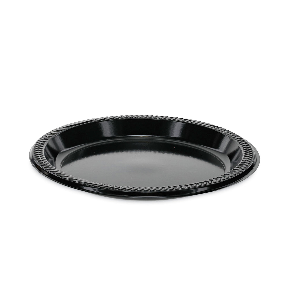 Pactiv Prairieware Impact Plastic Dinnerware, Plate, 8.88" dia, Black, 400/Carton (YPI9E)