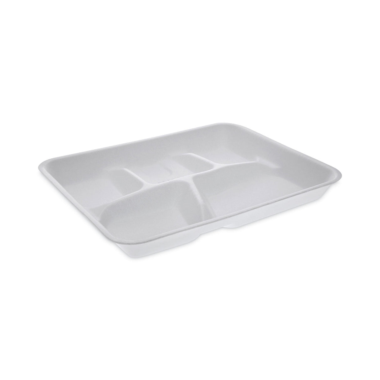 Pactiv Foam School Trays, 5-Compartment Tray, 8.25 x 10.5 x 1, White, 500/Carton (YTH10500SGBX)
